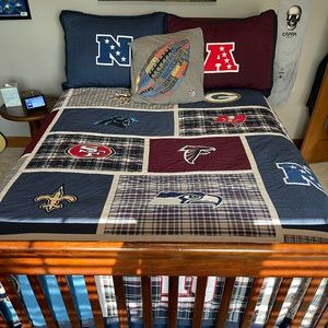 Pottery Barn Teen NFL/AFL Football quilt and shams